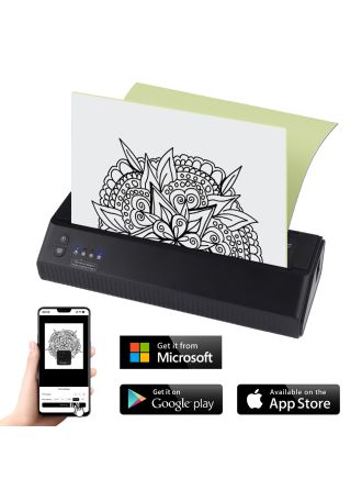 Ambition Wireless Tattoo Stencil Printer with 20Pcs Transfer Paper