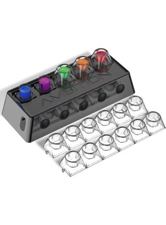 Ambition A1 Tattoo Ink Mixer with 12 Color Cups, 200 Mixing Sticks 5 Independent switches 2400 mAh Power Supply