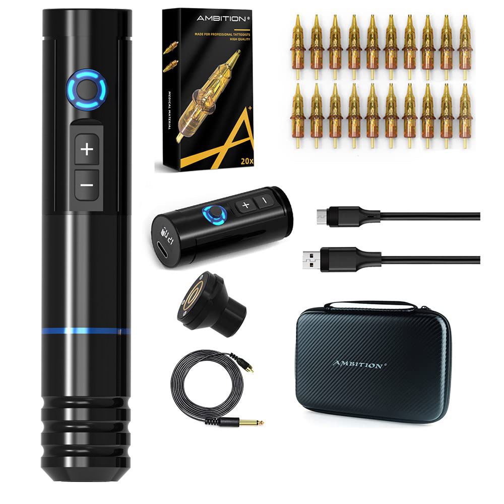 AMBITION Wireless　tattoo machine set　刺青 Tattoo Kit | Ambition Complete Wireless Tattoo Machine Kit