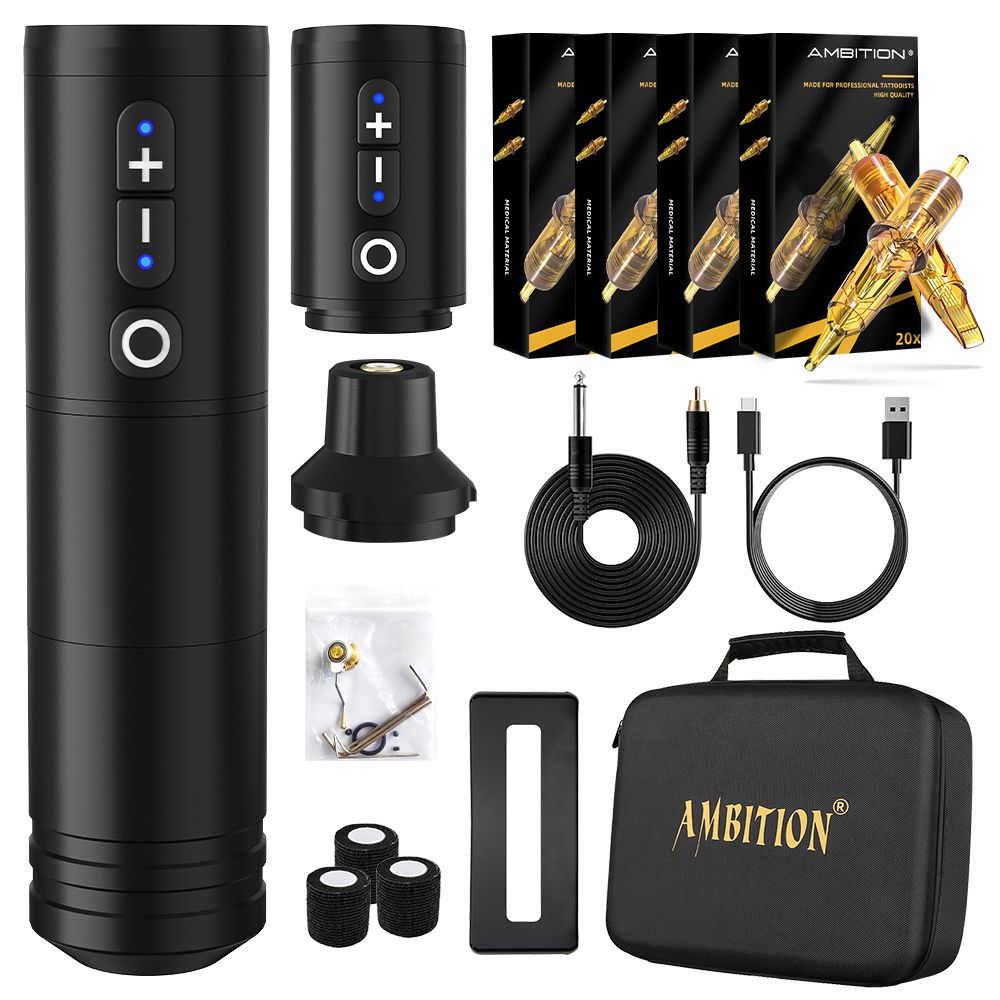 Wireless　Ambition tattoo machine set Tattoo Kit | Ambition Soldier Wireless Tattoo Machine Kit